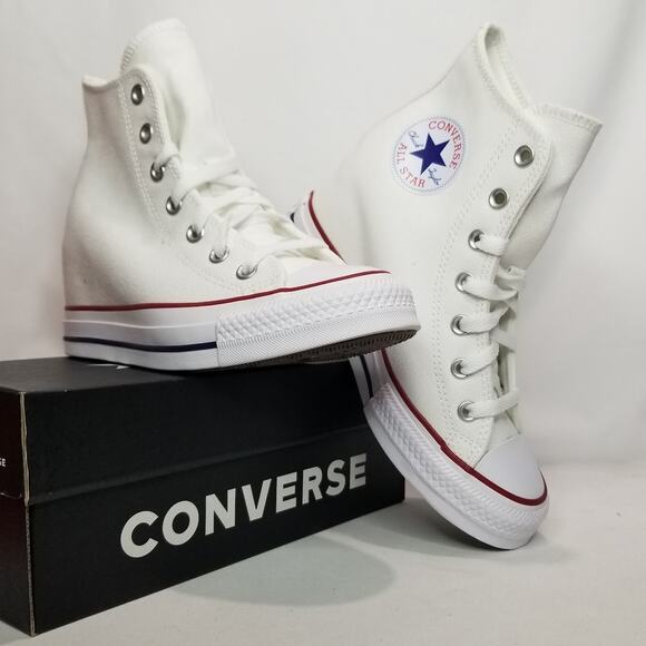 Converse Women's Wedge Hi Tops Size 7 White A11908C NWT - Picture 1 of 10